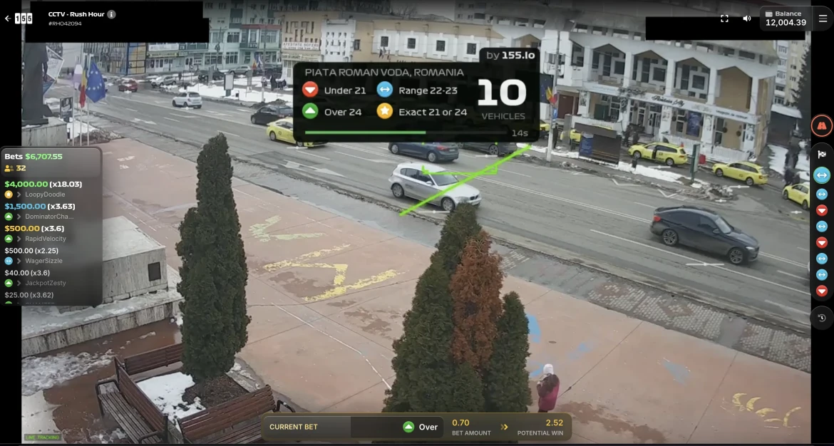 CCTV Rush Hour - Interface de jeu avec camera live et prediction